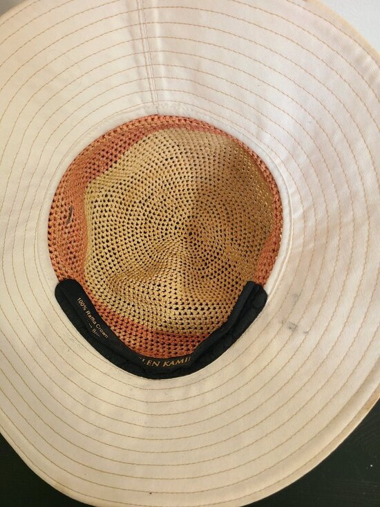 Helen Kaminski Kalola Wide Brim Cloche White Tan main image 4